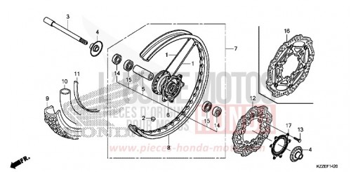 FRONT WHEEL CRF250RLAH de 2017